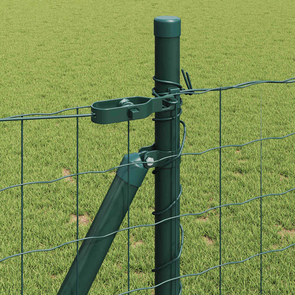 Zaun mit Pfosten Grün 1 x 10 m Stahl