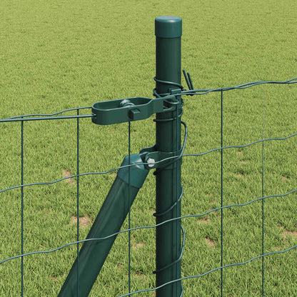 Zaun mit Pfosten Grün 1 x 10 m Stahl