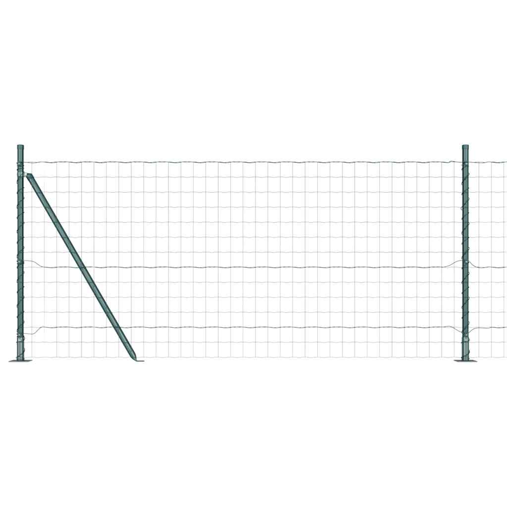 Zaun mit Pfosten Grün 1 x 10 m Stahl