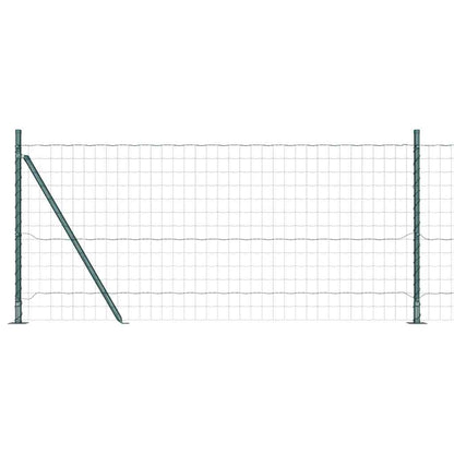 Zaun mit Pfosten Grün 1 x 10 m Stahl