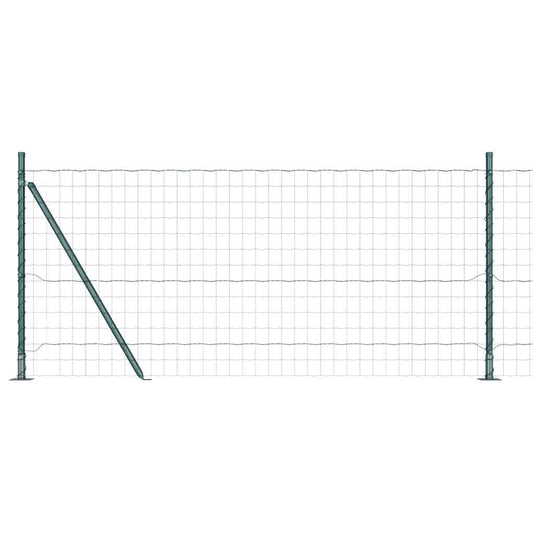 Zaun mit Pfosten Grün 1 x 10 m Stahl