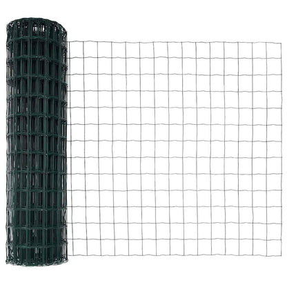 Zaun mit Pfosten Grün 1 x 10 m Stahl