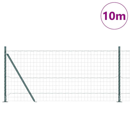 Zaun mit Pfosten Grün 1 x 10 m Stahl
