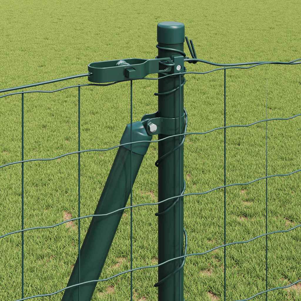 Zaun mit Pfosten Grün 1,2 x 10 m Stahl