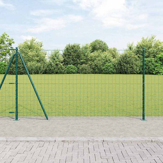 Zaun mit Pfosten Grün 1.2 x 10 m Stahl