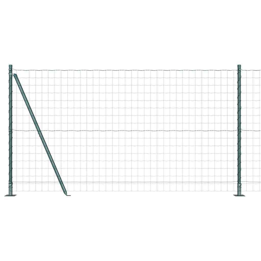 Zaun mit Pfosten Grün 1.2 x 10 m Stahl