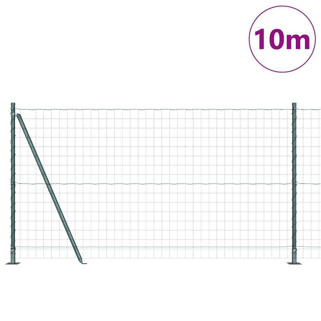 Zaun mit Pfosten Grün 1.2 x 10 m Stahl