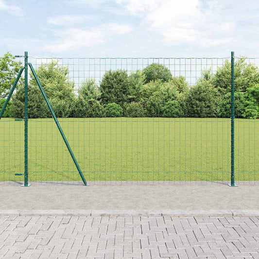Zaun mit Pfosten Grün 1.6 x 10 m Stahl