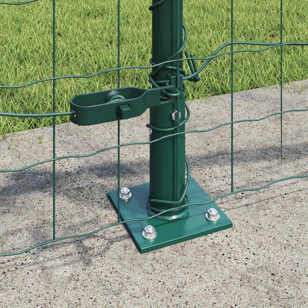 Zaun mit Pfosten Grün 0,6 x 25 m Stahl