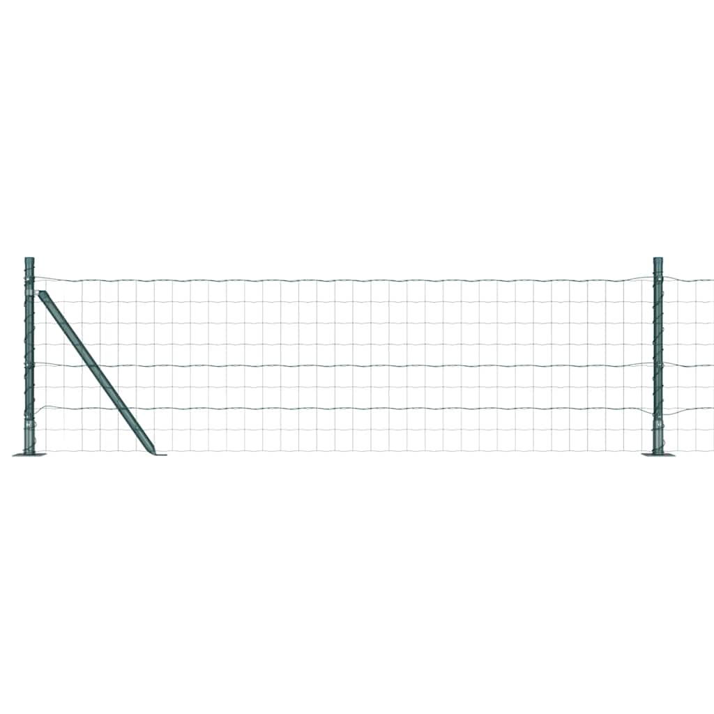 Zaun mit Pfosten Grün 0,6 x 25 m Stahl