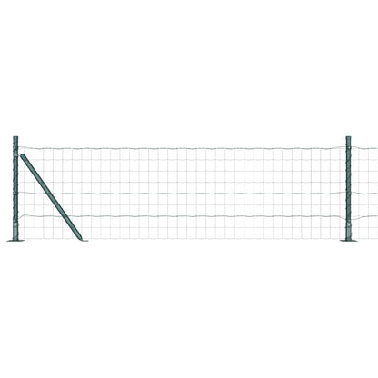 Zaun mit Pfosten Grün 0,6 x 25 m Stahl