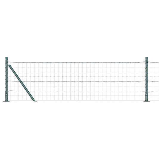 Zaun mit Pfosten Grün 0,6 x 25 m Stahl