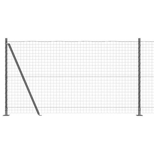 Zaun mit Pfosten Grau 1.2 x 10 m Stahl