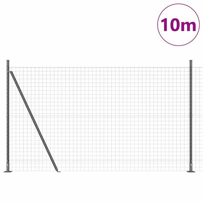 Zaun mit Pfosten Grau 1.5 x 10 m Stahl