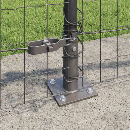 Zaun mit Pfosten Grau 0,4 x 10 m Stahl