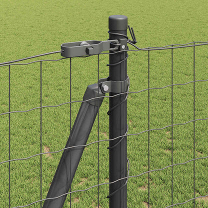Zaun mit Pfosten Grau 1,2 x 10 m Stahl