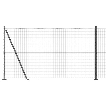 Zaun mit Pfosten Grau 1.2 x 10 m Stahl