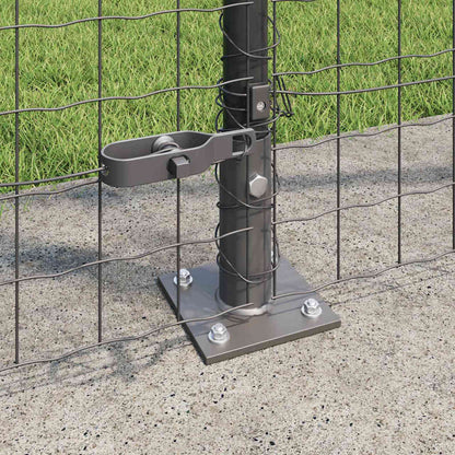 Zaun mit Pfosten Grau 1,5 x 10 m Stahl