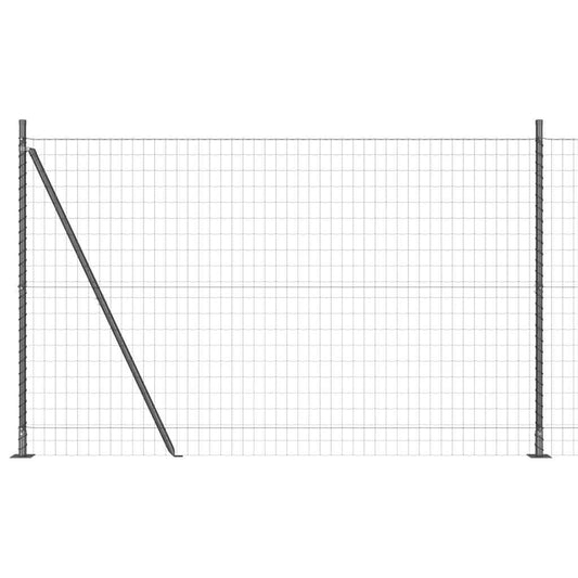 Zaun mit Pfosten Grau 1.5 x 10 m Stahl