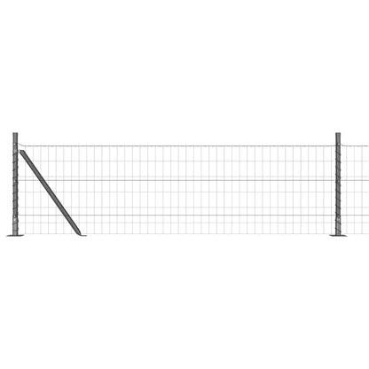 Zaun mit Pfosten Grau 0,4 x 10 m Stahl