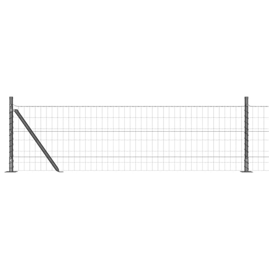 Zaun mit Pfosten Grau 0,4 x 10 m Stahl