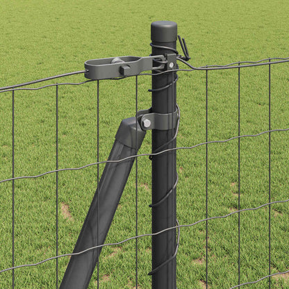 Zaun mit Pfosten Grau 1,2 x 10 m Stahl