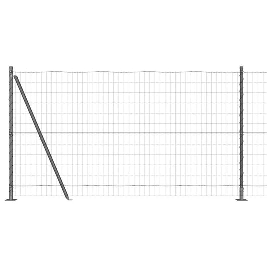 Zaun mit Pfosten Grau 1.2 x 10 m Stahl