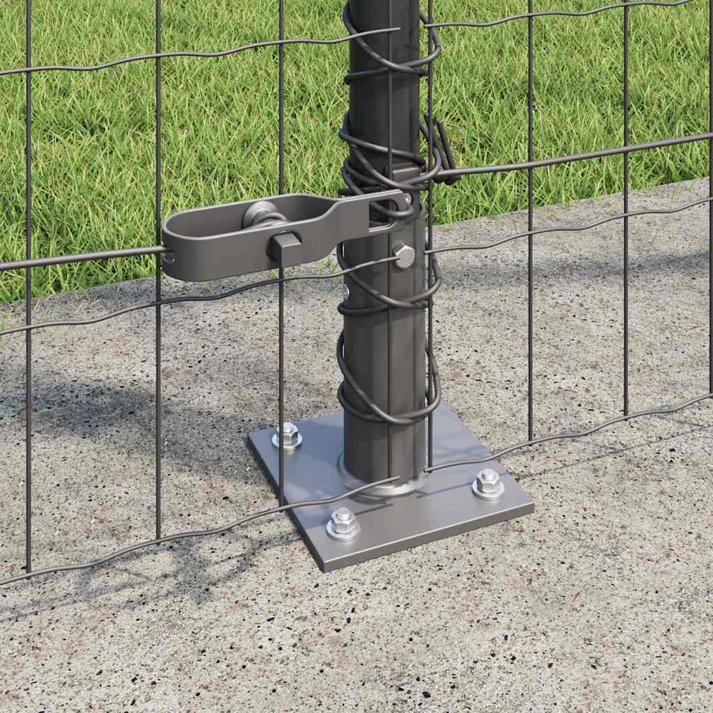 Zaun mit Pfosten Grau 1,4 x 10 m Stahl