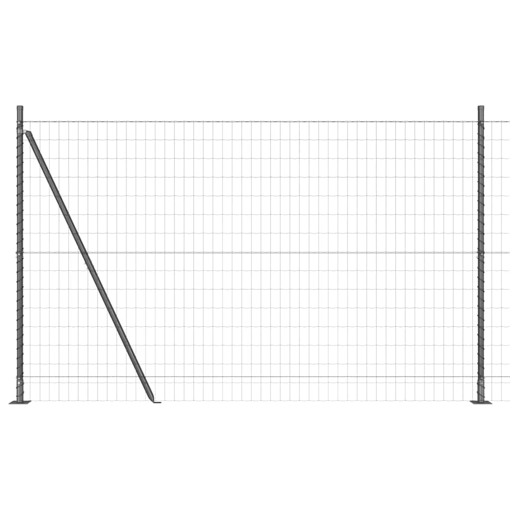 Zaun mit Pfosten Grau 1.4 x 10 m Stahl
