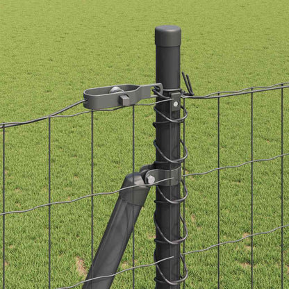 Zaun mit Pfosten Grau 1,6 x 10 m Stahl