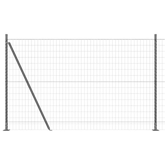 Zaun mit Pfosten Grau 1.6 x 10 m Stahl