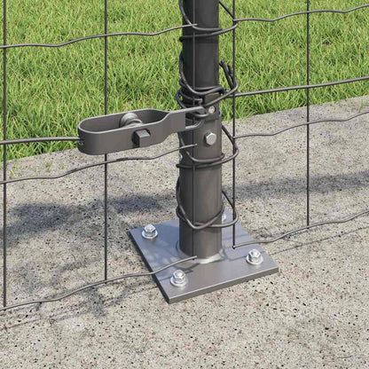 Zaun mit Pfosten Grau 0,4 x 10 m Stahl