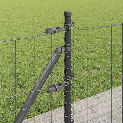 Zaun mit Pfosten Grau 0,4 x 10 m Stahl