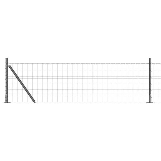 Zaun mit Pfosten Grau 0,4 x 10 m Stahl