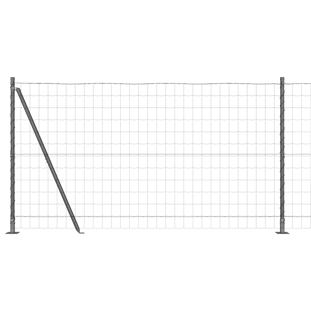 Zaun mit Pfosten Grau 1.2 x 10 m Stahl