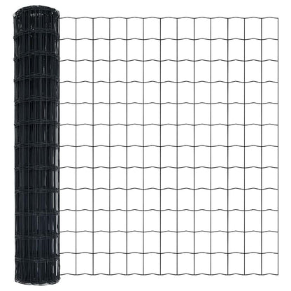 Zaun mit Pfosten Grau 1.2 x 10 m Stahl