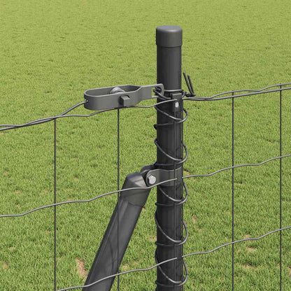 Zaun mit Pfosten Grau 1,5 x 10 m Stahl