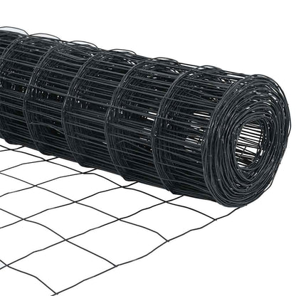 Zaun mit Pfosten Grau 1.2 x 10 m Stahl