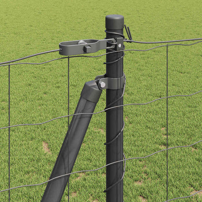 Zaun mit Pfosten Grau 1,2 x 10 m Stahl