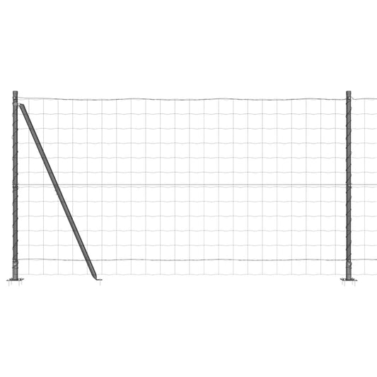 Zaun mit Pfosten Grau 1.2 x 10 m Stahl