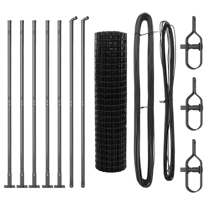 Zaun mit Pfosten Grau 1.2 x 10 m Stahl