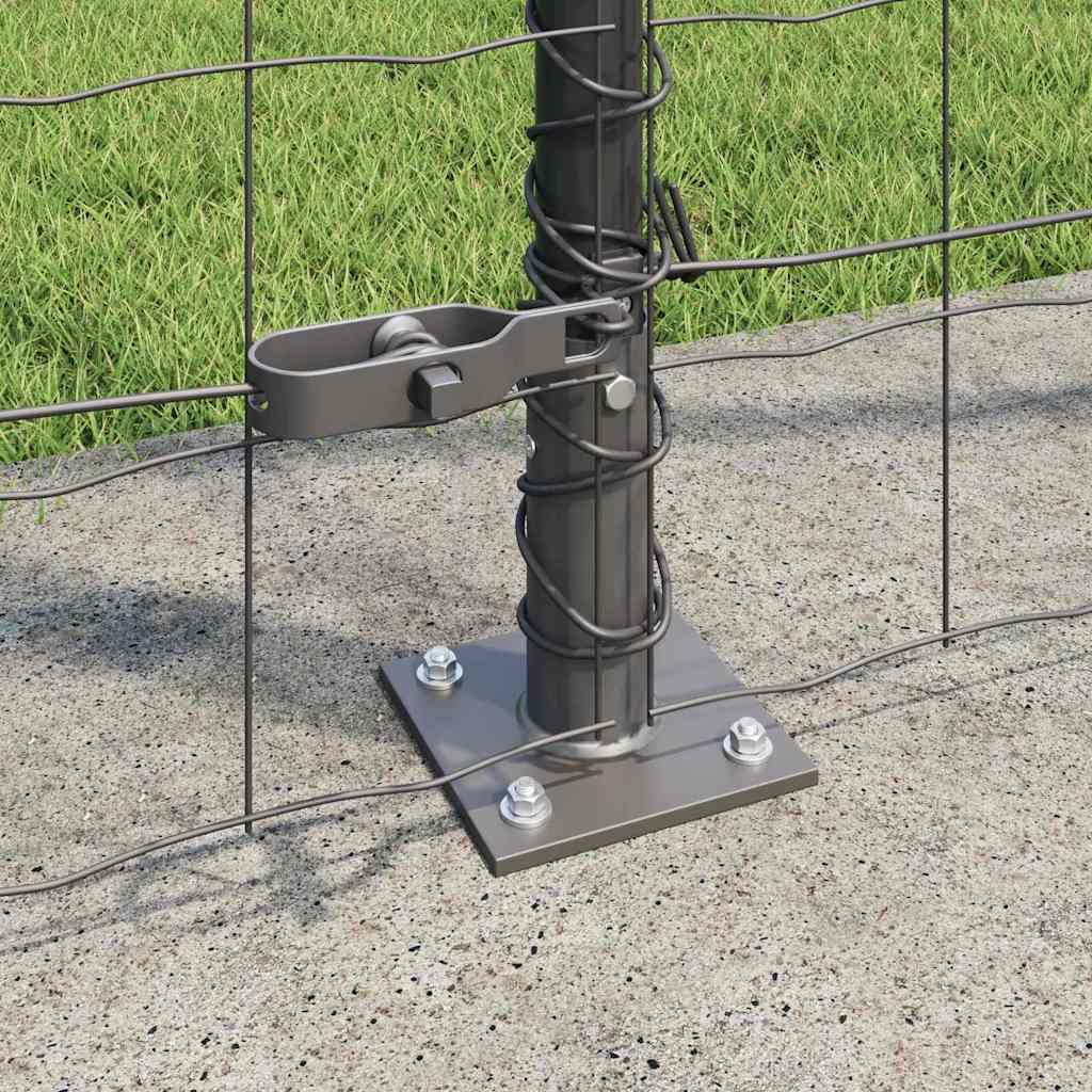 Zaun mit Pfosten Grau 1,4 x 10 m Stahl