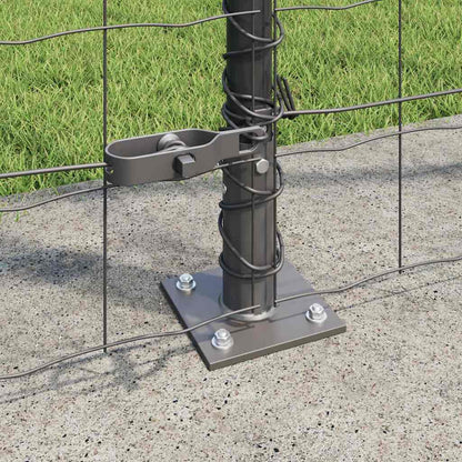 Zaun mit Pfosten Grau 1,4 x 10 m Stahl