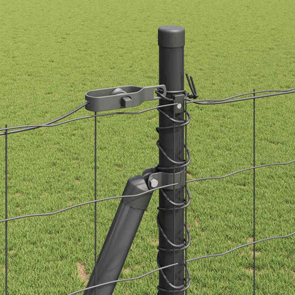 Zaun mit Pfosten Grau 1,4 x 10 m Stahl