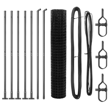 Zaun mit Pfosten Grau 1.4 x 10 m Stahl