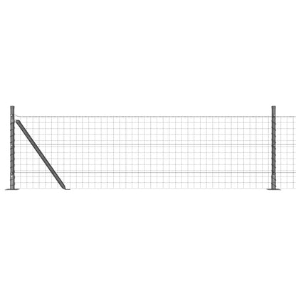 Zaun mit Pfosten Grau 0,4 x 25 m Stahl