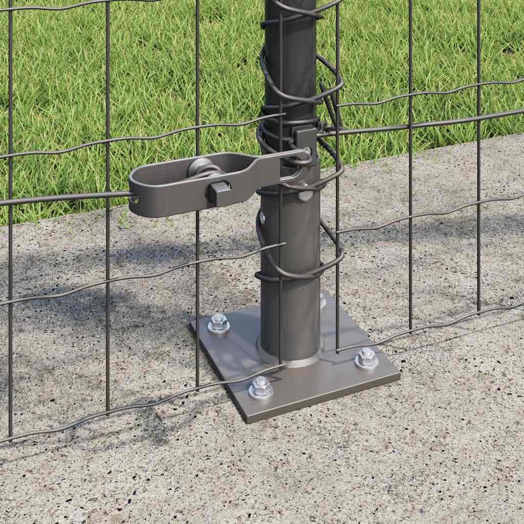 Zaun mit Pfosten Grau 0,8 x 25 m Stahl