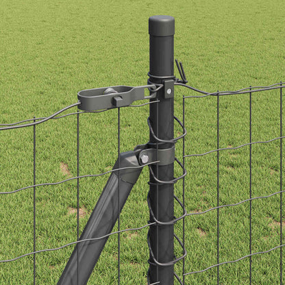 Zaun mit Pfosten Grau 0,8 x 25 m Stahl