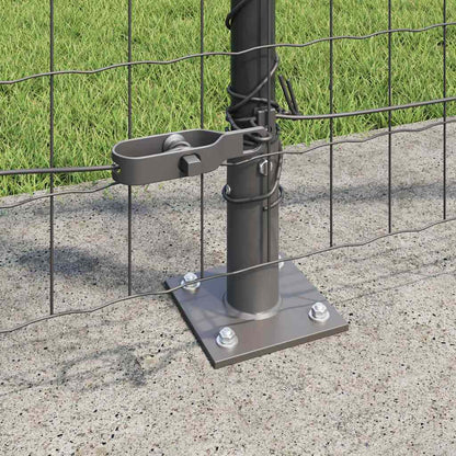 Zaun mit Pfosten Grau 1,2 x 25 m Stahl