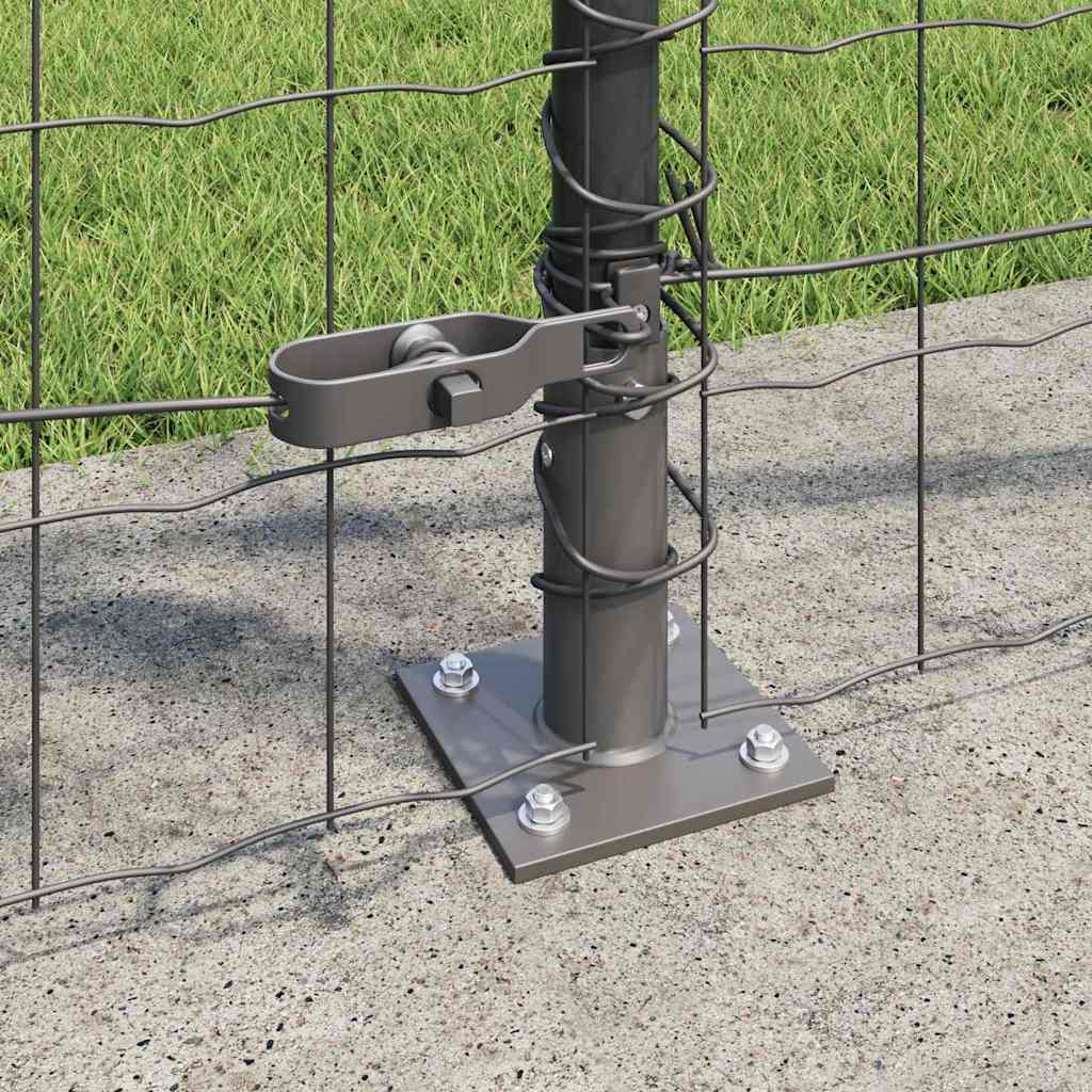 Zaun mit Pfosten Grau 0,8 x 25 m Stahl